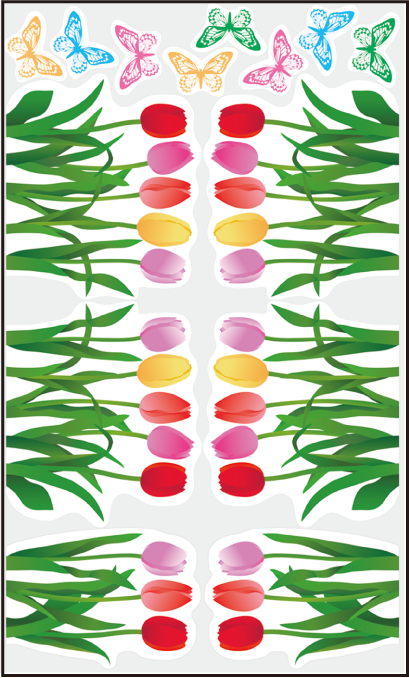 ウィンドウステッカー チューリップ 100×60cm