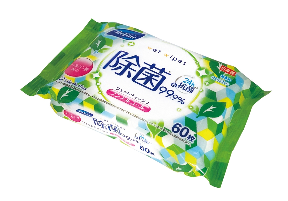 リファイン　ノンアルコール除菌ウェットティッシュ６０枚