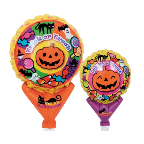 ハロウィン手持ちバルーン１本（トリックオアトリートパンプキン）