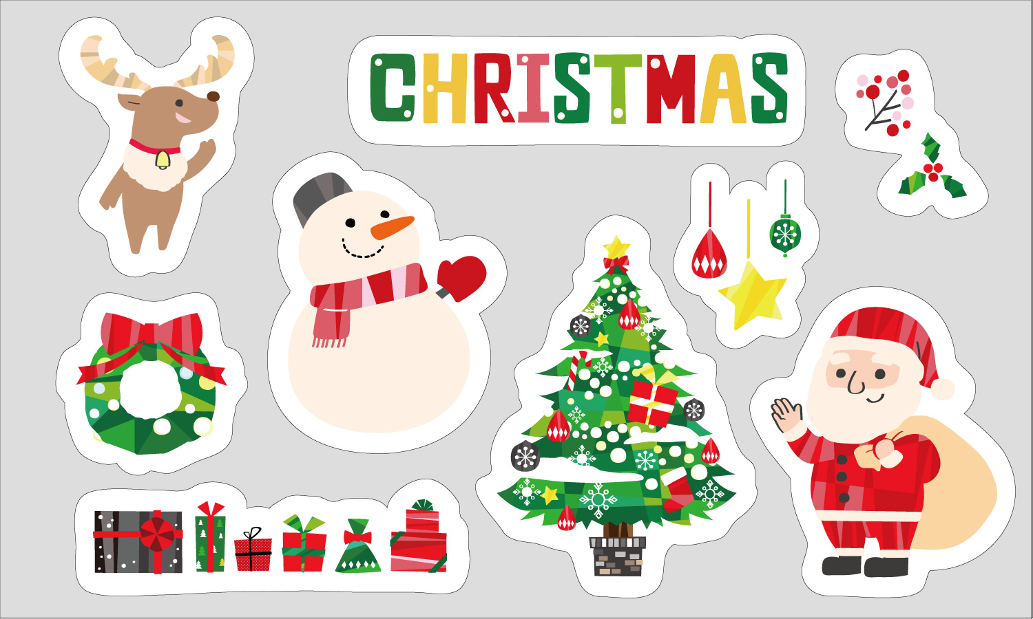 ウィンドウステッカー ポップクリスマス