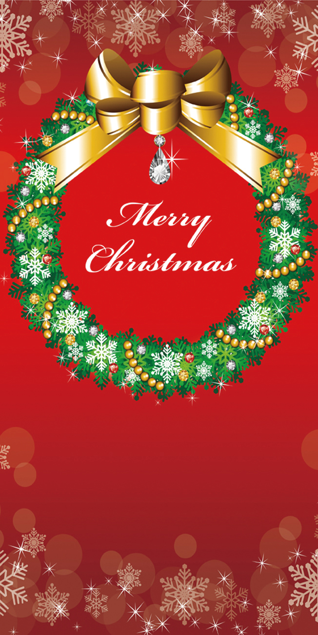 タペストリー(防炎)クリスマスリース