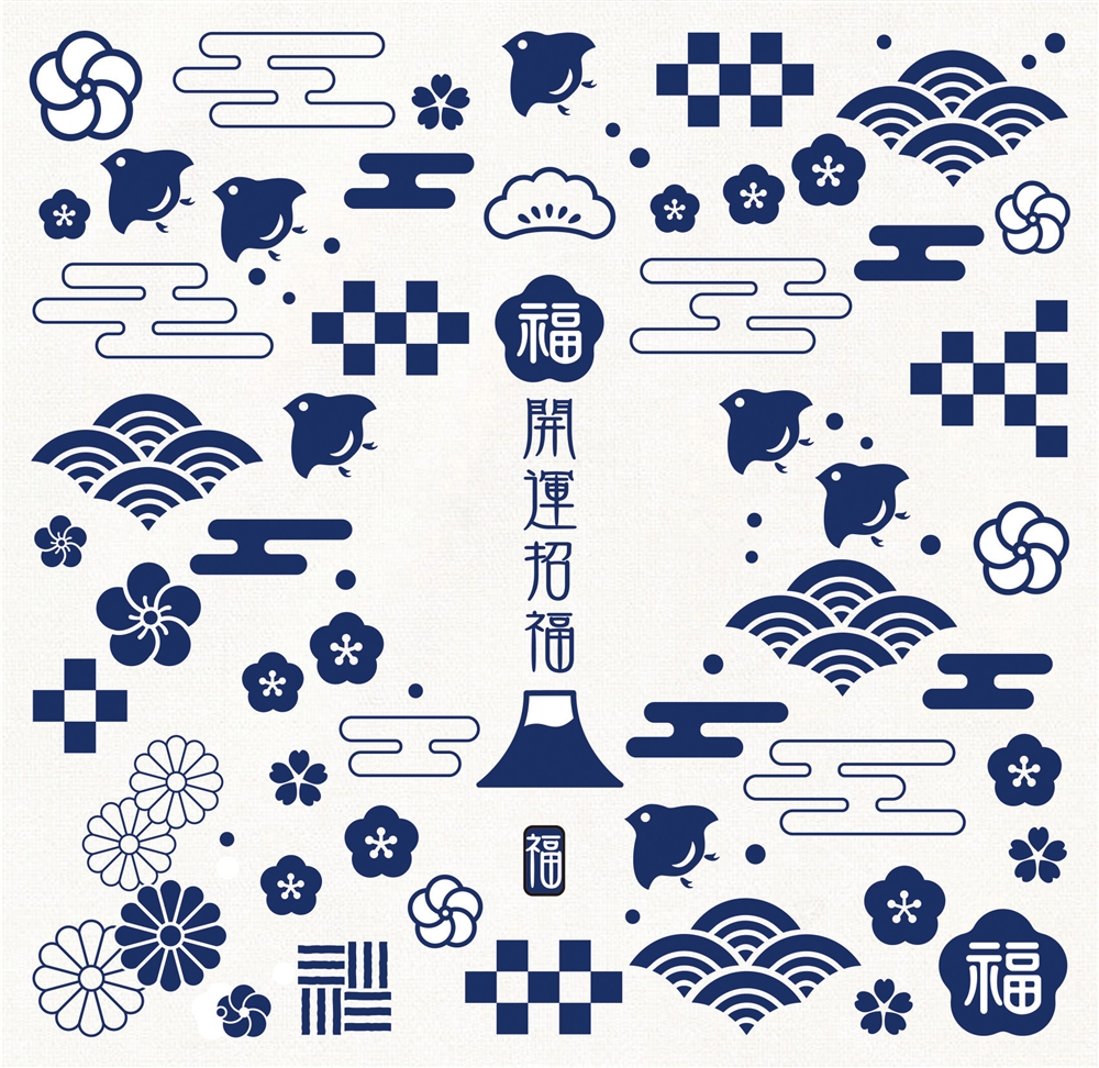 福づくしふきん１枚（和柄）