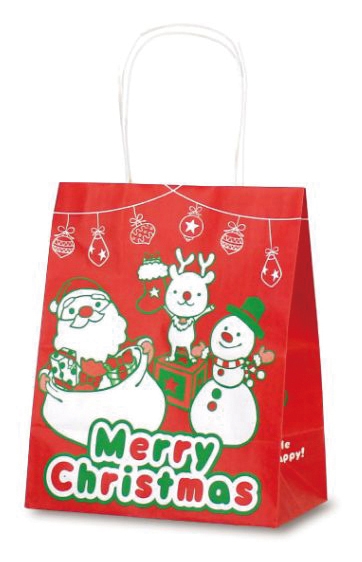 手提げ紙袋　クリスマスバスケット１枚（小）