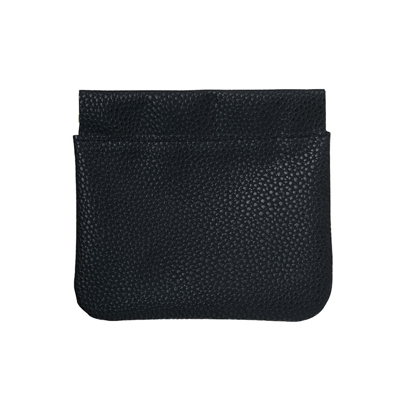 カラモ レザー調バネ式ミニポーチ ブラック