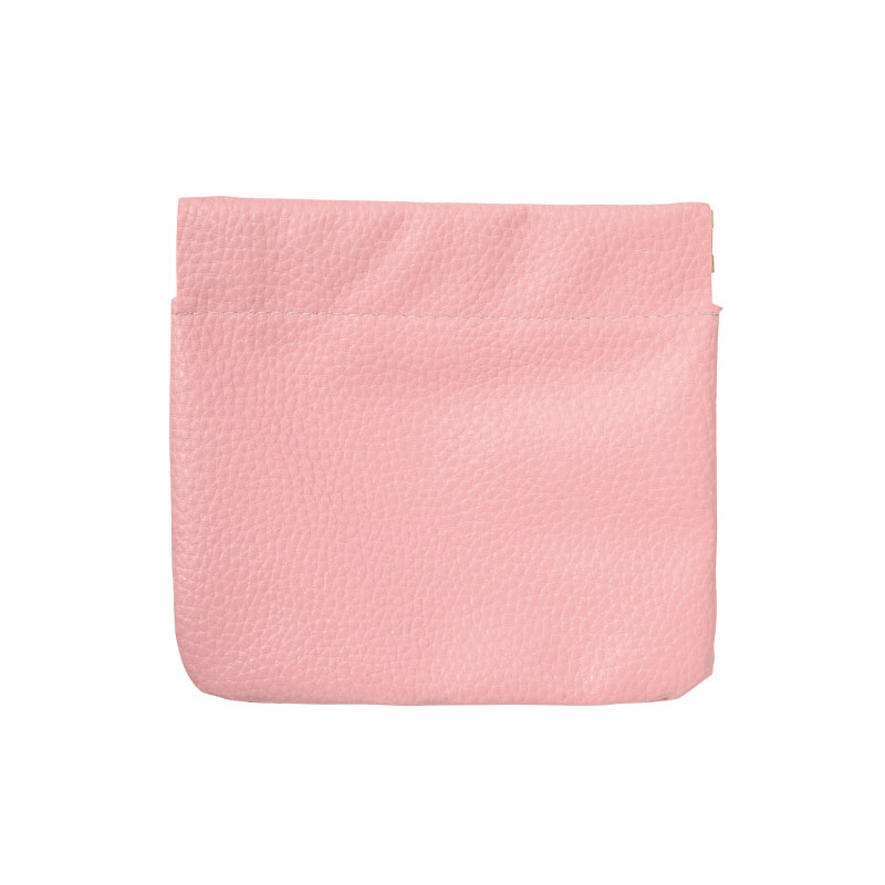 カラモ レザー調バネ式ミニポーチ ピンク