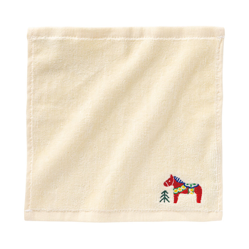 幸せを運ぶ ホース刺繍タオル