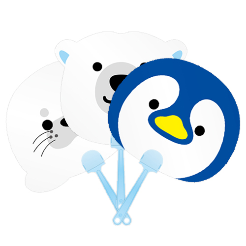 熱中症予防 クールなアニマルミニうちわ