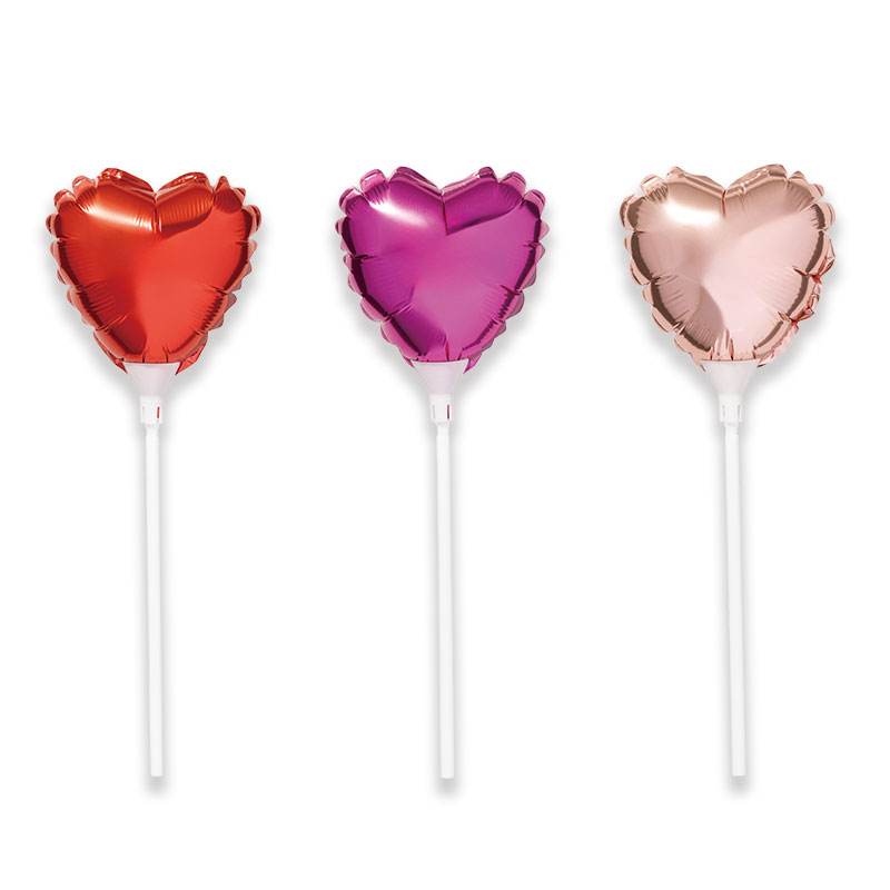 ハート スティックバルーン（ピンク）