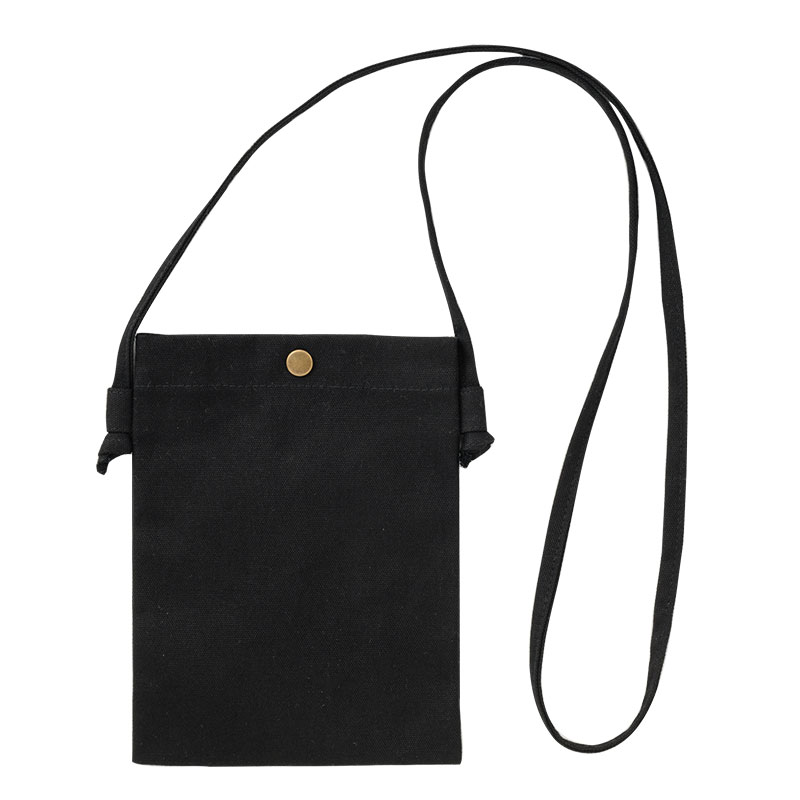 カラモ コットンスマホサコッシュ ブラック