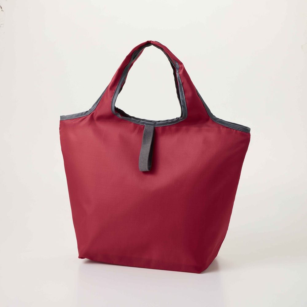 プレント／たためる保冷温バッグ　■ダークレッド