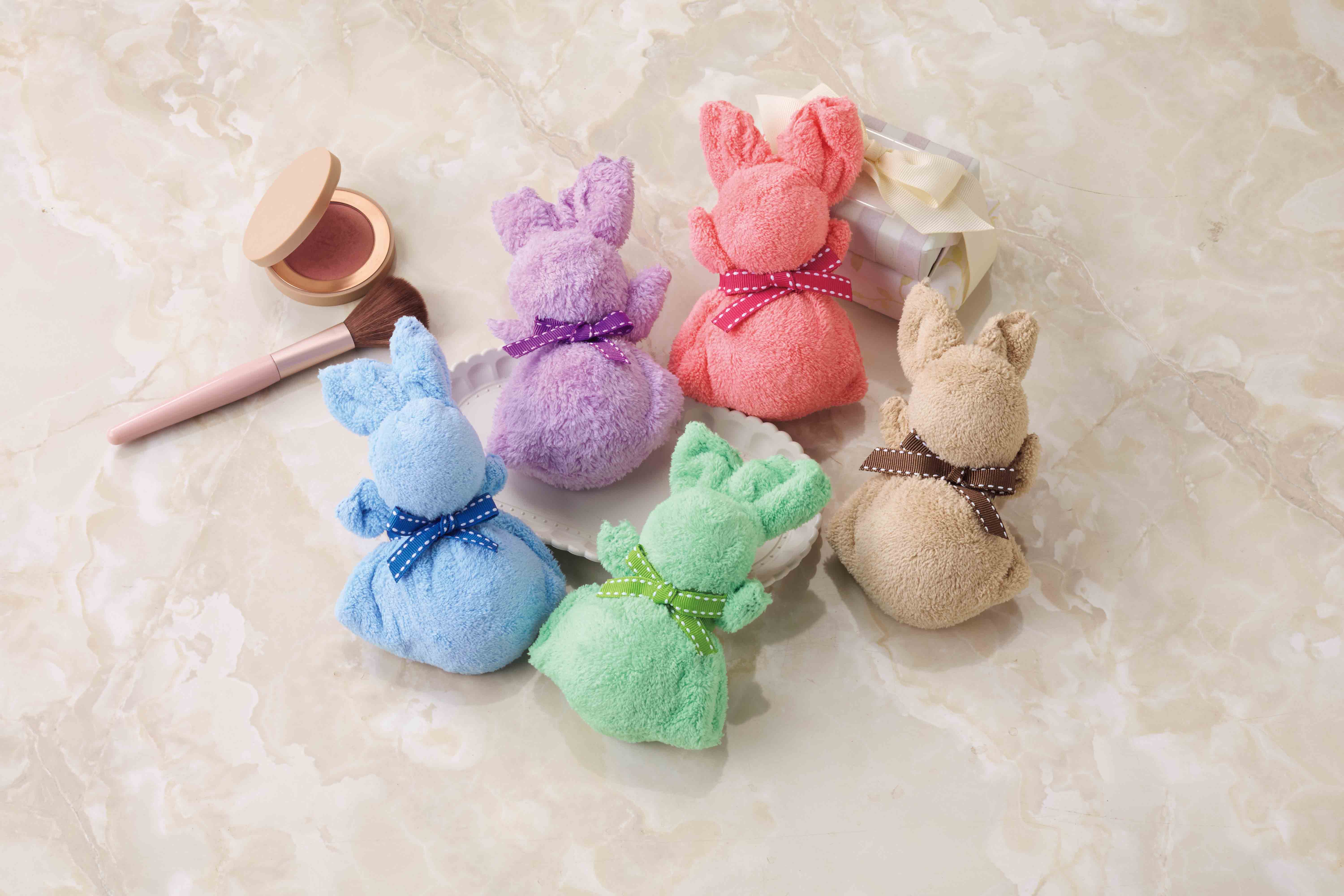 ふんわりうさぎタオルハンカチ