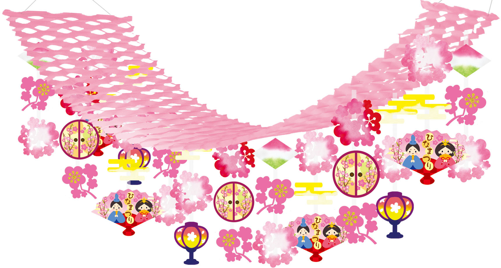 ひなまつり扇子プリーツハンガー