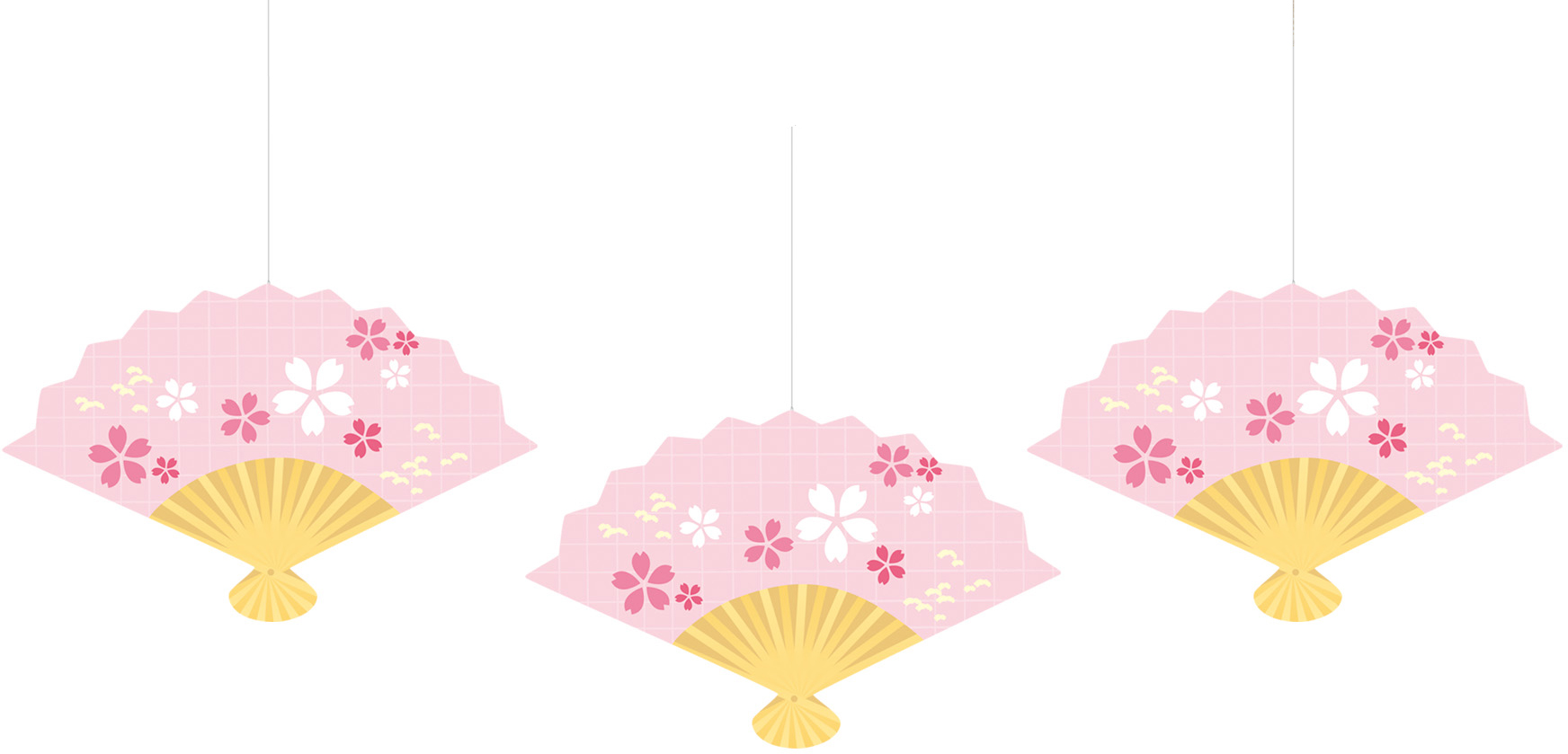 扇オーナメント3個セット(小桜)