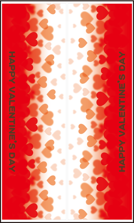 ウィンドウステッカー ハート 横長タイプ