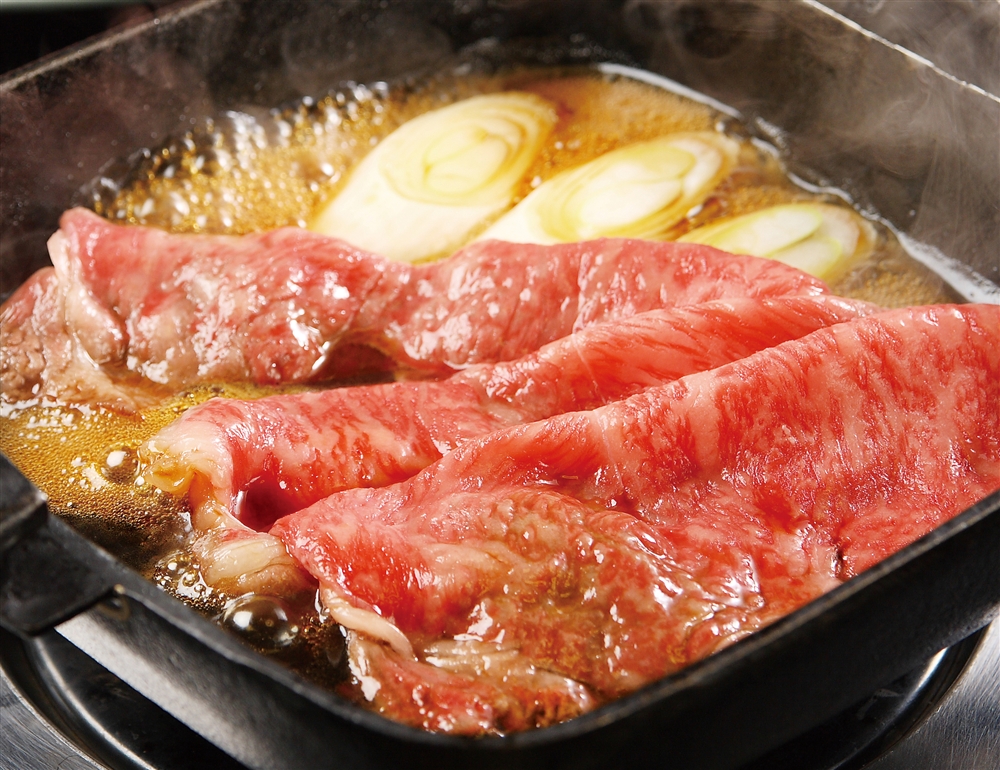 銀座吉澤 黒毛和牛雌牛 霜降りと赤身の食べ比べすき焼きセット
