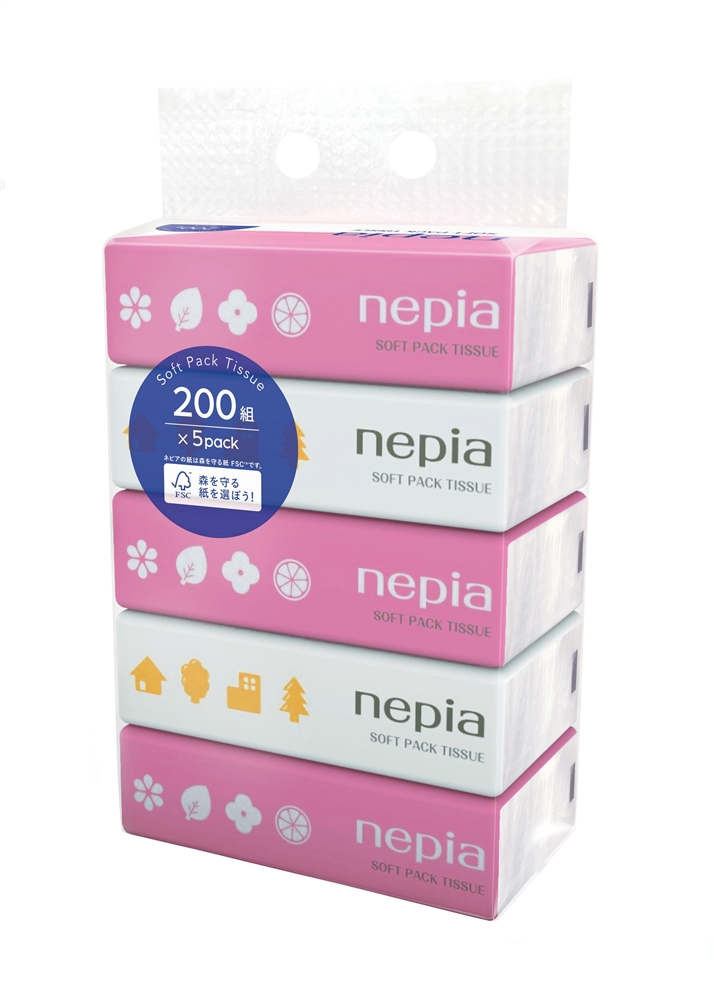 ネピアソフトパックティシュ200W5個組