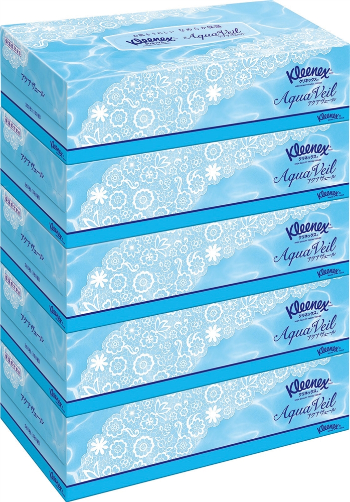 クリネックスティシューアクアヴェール180W5個組