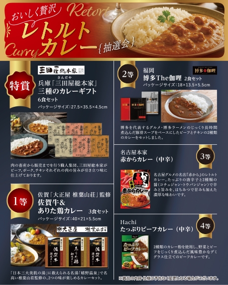 おいしく贅沢 レトルトカレー抽選会100人用