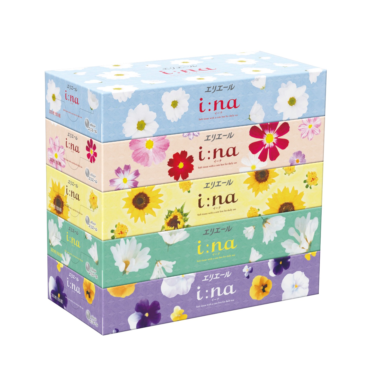 エリエールi:na(イーナ)ティシュー150W5個組