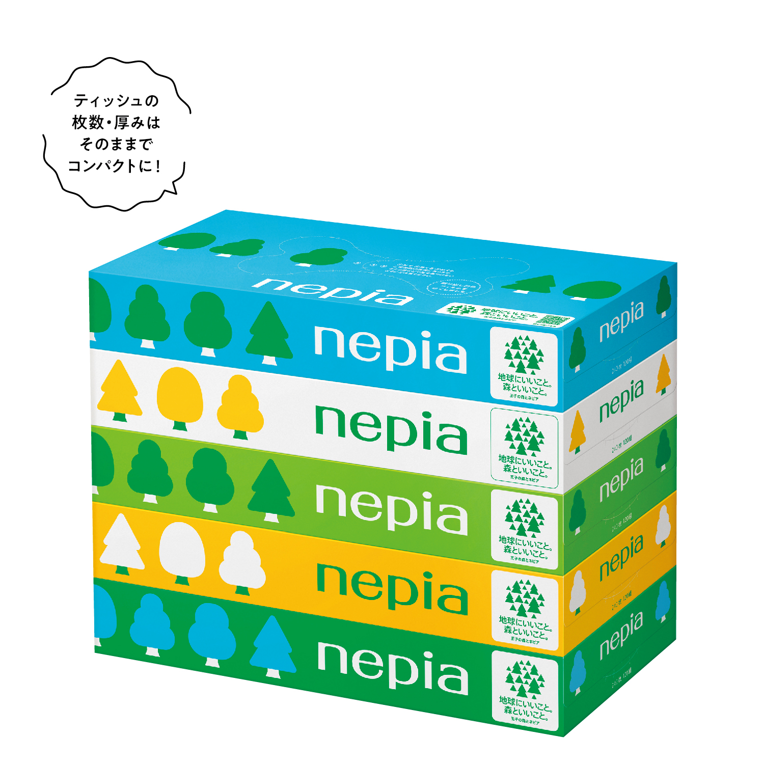 ネピア ティシュフィルムレス120W5個組