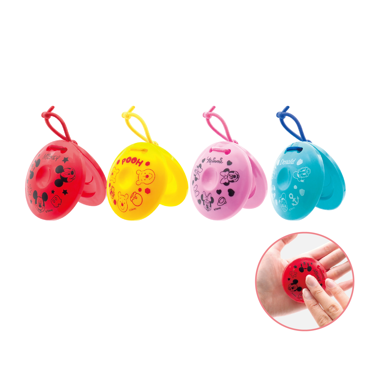 キャラクター顔柄カラフルカスタネット