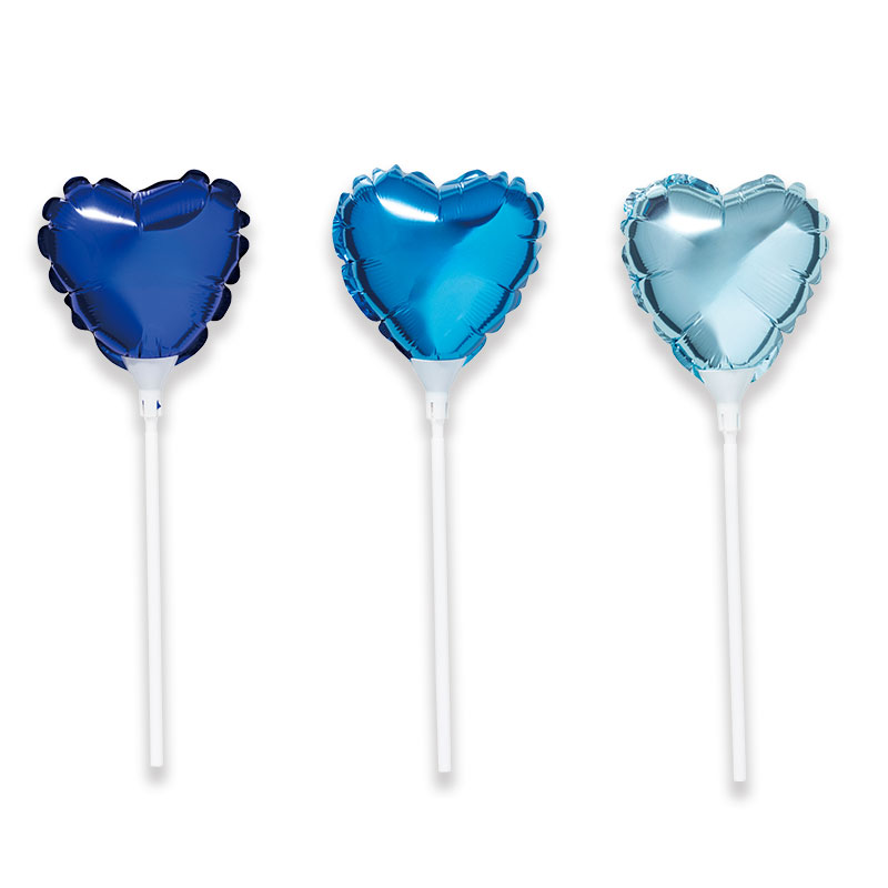 ハート スティックバルーン(ブルー)