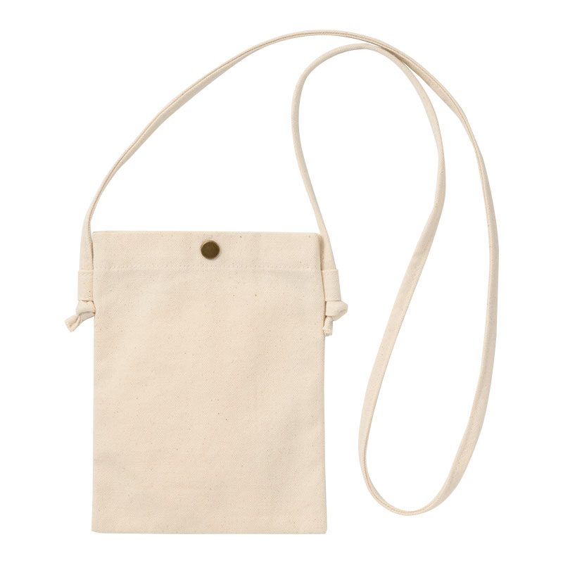 カラモ コットンスマホサコッシュ ナチュラル