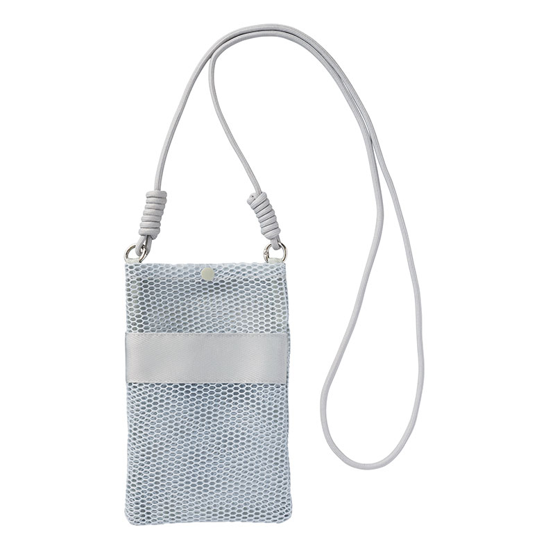 カラモ ペットボトルホルダーにもなるメッシュサコッシュ グレー