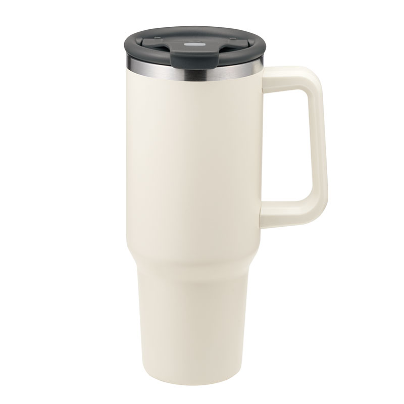 カラモ ハンドル付き真空ステンレスビッグタンブラー 1.2L ホワイト