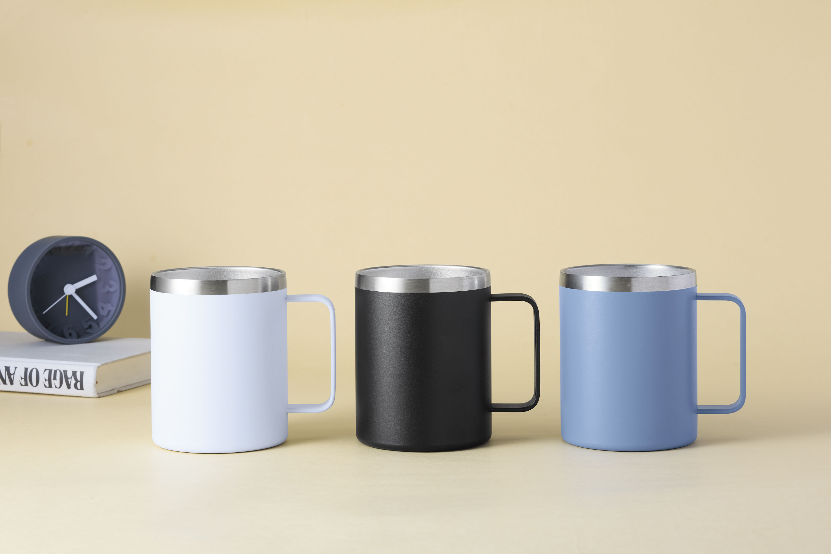 ランジュ／真空ステンレスマグカップ450ml■ブルー