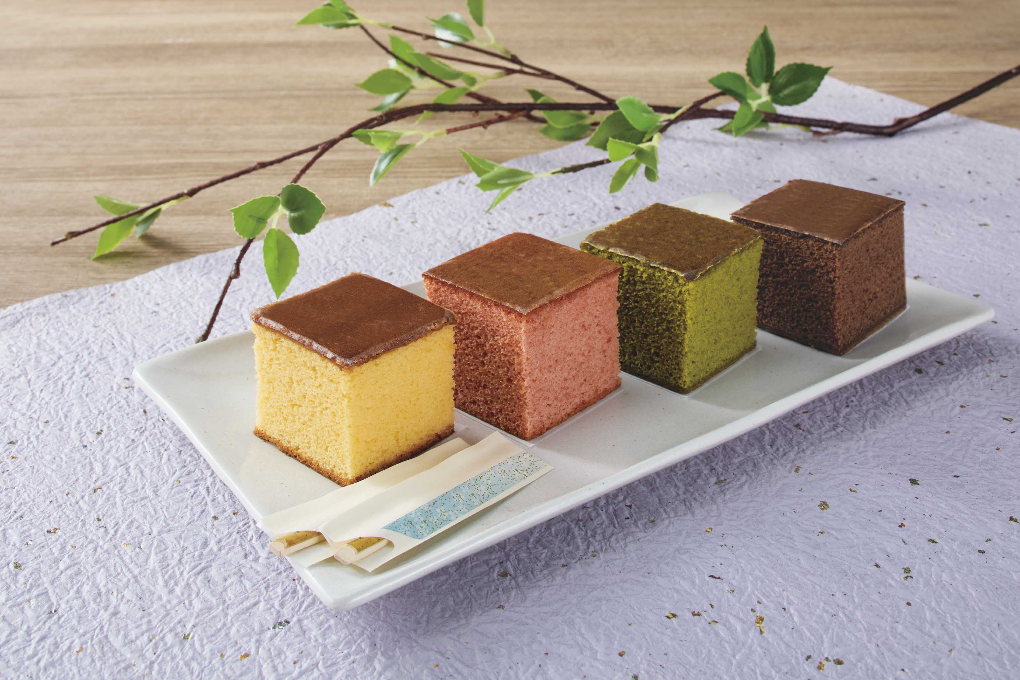 キューブカステラ「おまん」　宇治抹茶