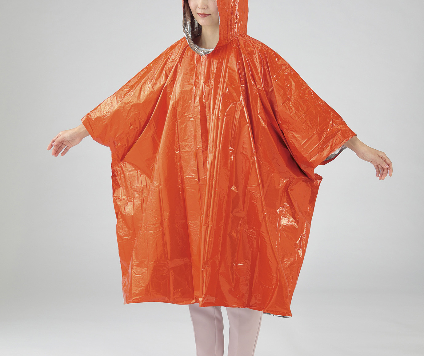 頭巾付防寒ポンチョ