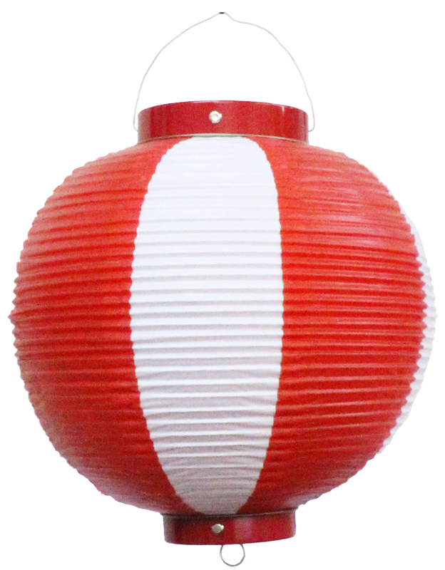ビニール尺丸提灯 赤/白