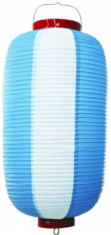 ビニール九長提灯 水/白