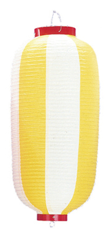 ビニール九長提灯 黄/白
