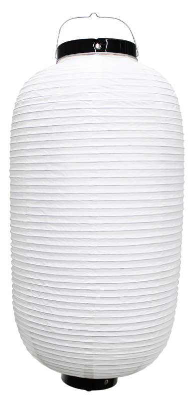 ビニール九長提灯 白(黒枠)