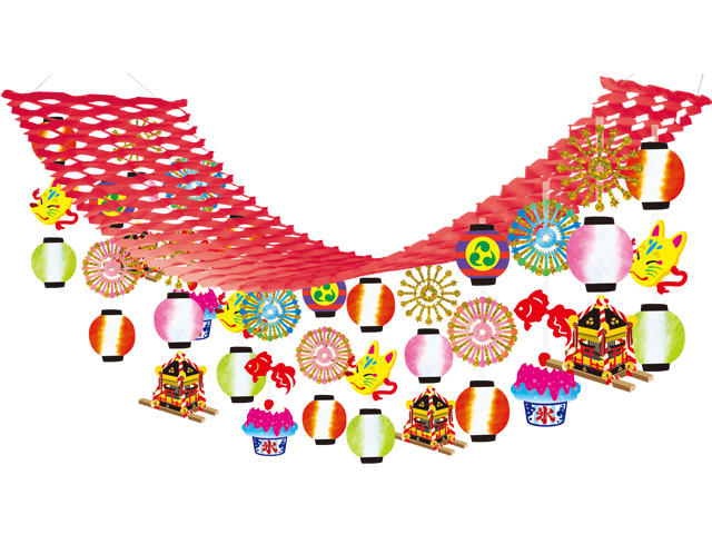 提灯みこし(赤)プリーツハンガー