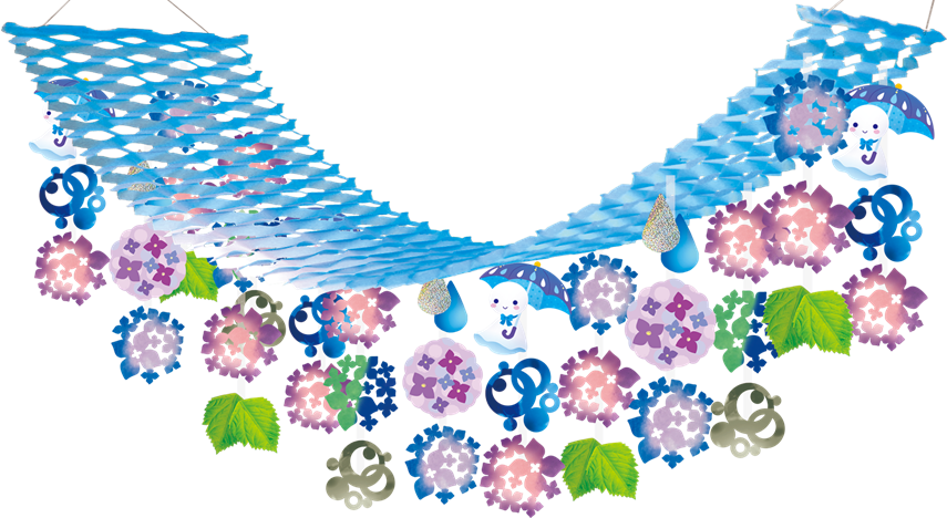 てるてるあじさいプリーツハンガー