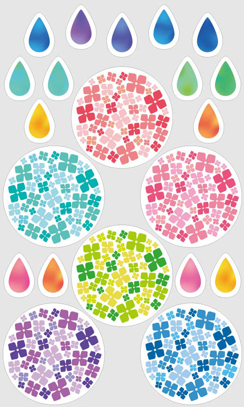 ウィンドウステッカー あじさい