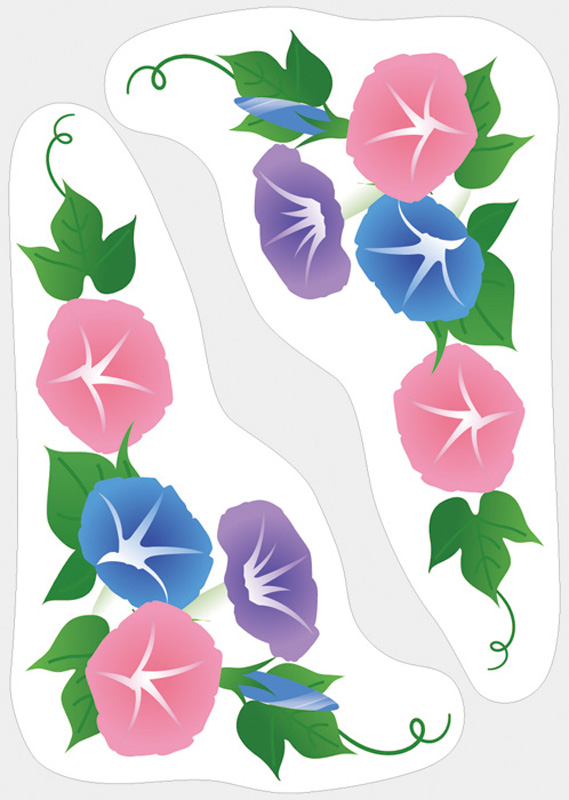 ウィンドウステッカー(小) 朝顔