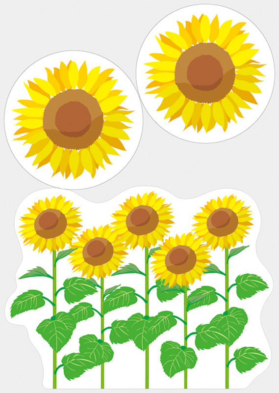 ウィンドウステッカー(小) ひまわり