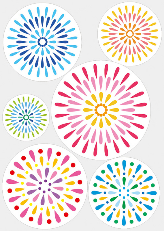 ウィンドウステッカー(小) 花火