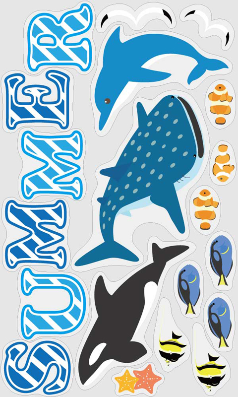 ウィンドウステッカー サマー