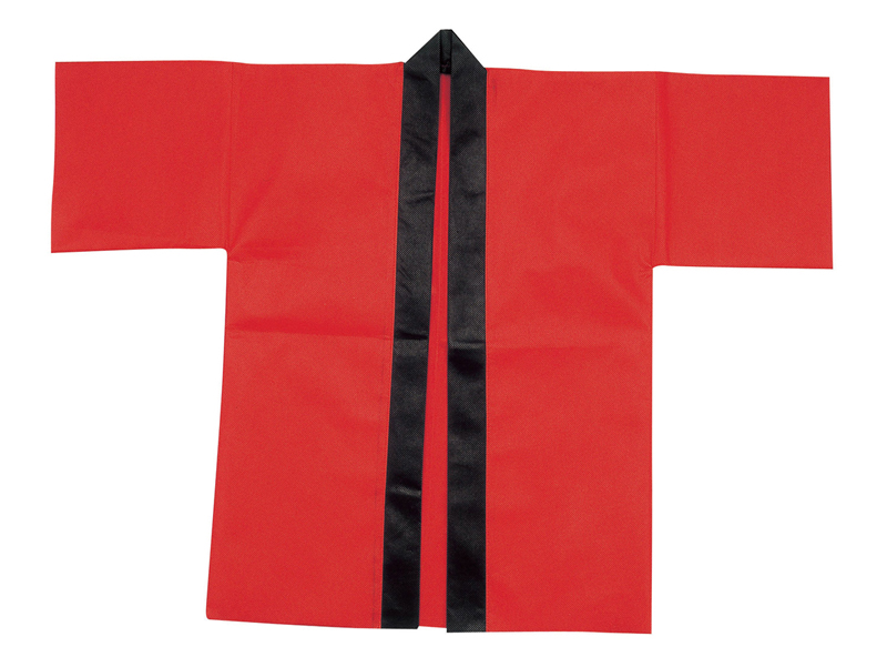 カラー不織布ハッピ大人用L(帯付・赤)