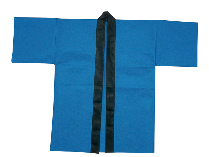 カラー不織布ハッピ大人用L(帯付・青)