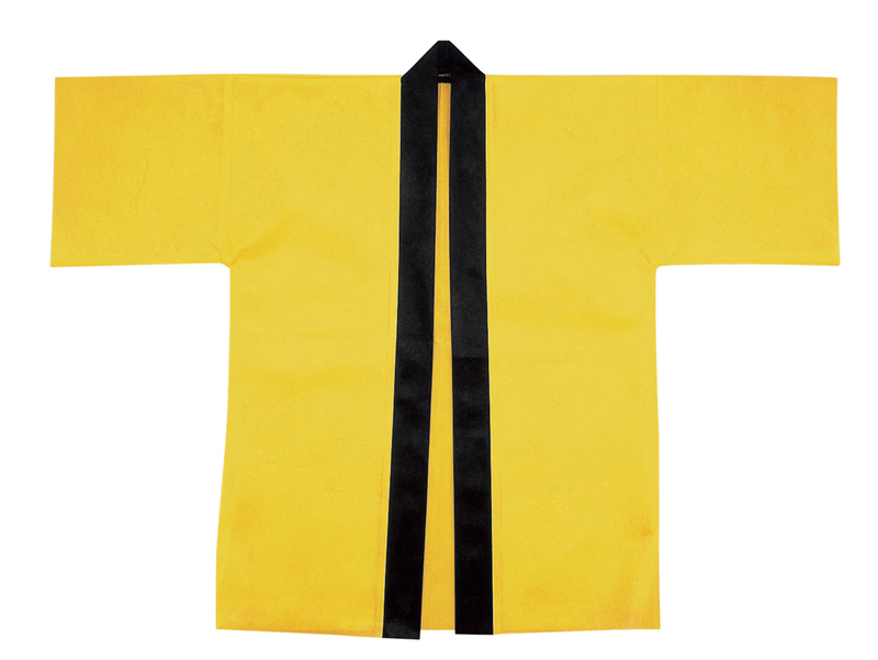 カラー不織布ハッピ大人用L(帯付・黄)