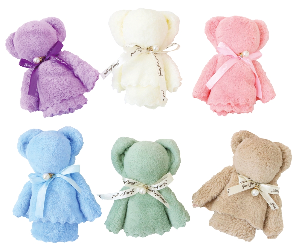 くま型マスコット　マイクロファイバーハンドタオル１枚