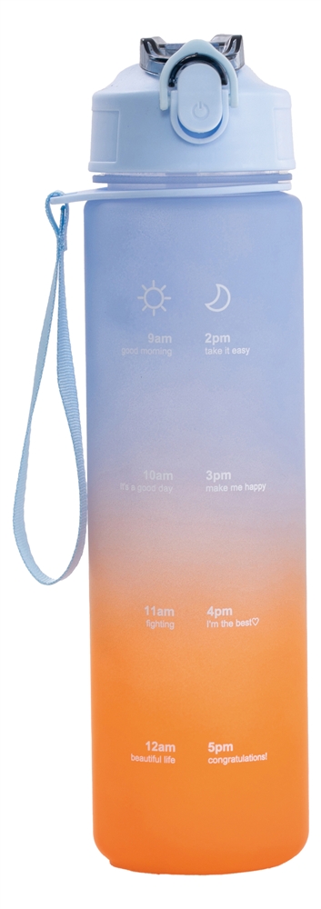 ストロー付きタイムマーカーボトル1本（ブルー×オレンジ）