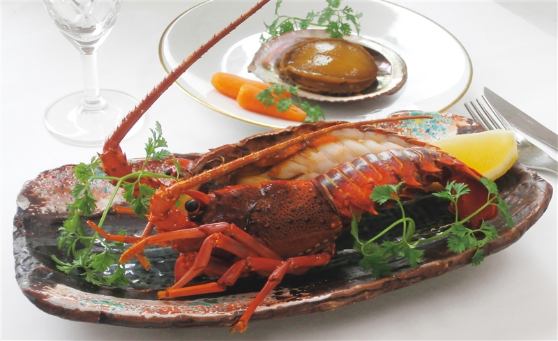 徳島　天然伊勢海老ステーキとあわび旨煮詰合せ