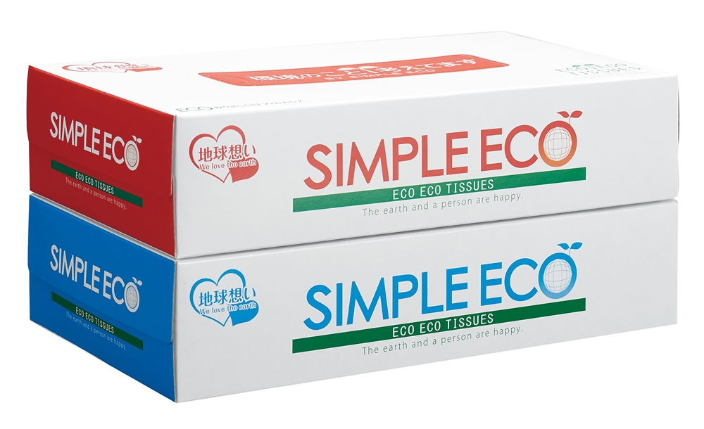 シンプルエコＢＯＸティッシュ１００Ｗ２個組